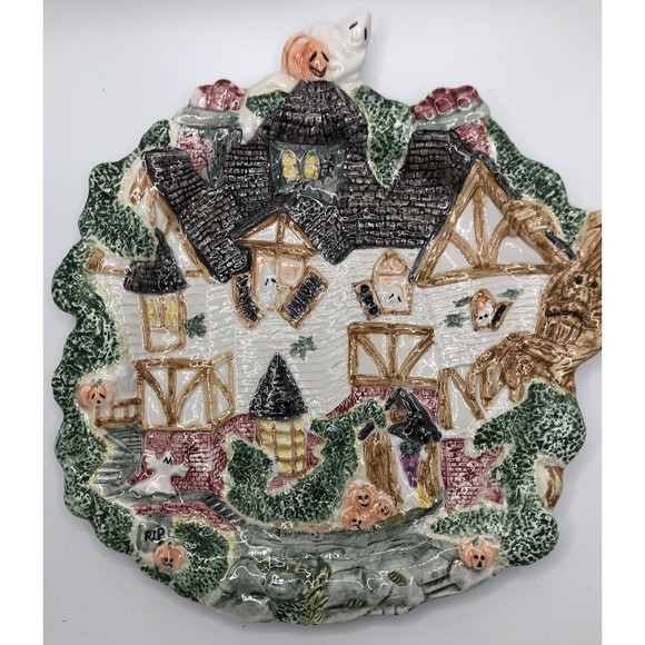 Fitz and Floyd Candy Dish 1993 Omnibus Halloween Plate VTG Collectible - Picture 6 of 9